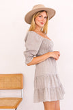 SMOCKED TOP TIERED DRESS