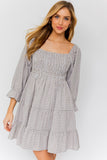 SMOCKED TOP TIERED DRESS