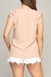 V neck blouse with ruffle