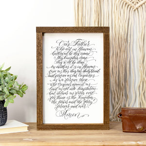 Lord's Prayer Wooden Sign